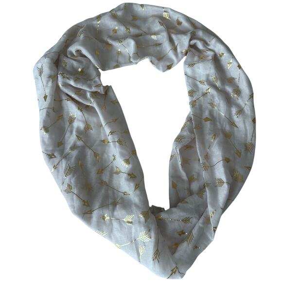 Metallic Gold Arrow Infinity Scarf - Picture 1 of 7
